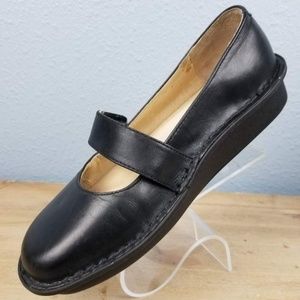 Alegria By PG Lite Mary Jane Black Leather Shoes